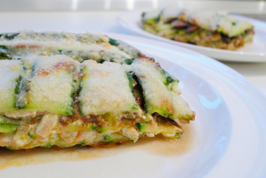 zalm lasagne van courgette dus koolhydraatarm