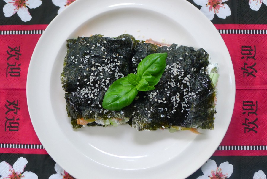 nori sandwich met zalm