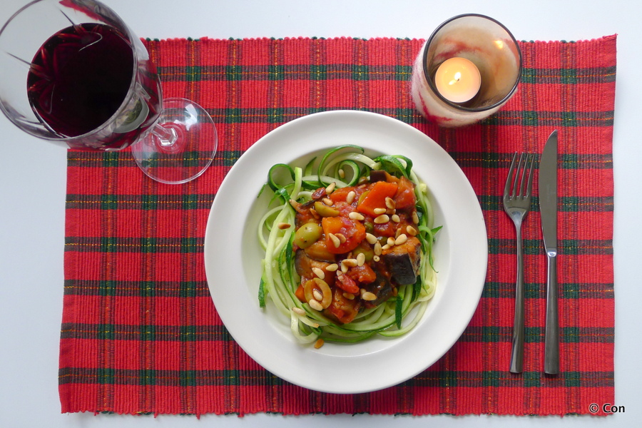 caponata calabrese zoodles