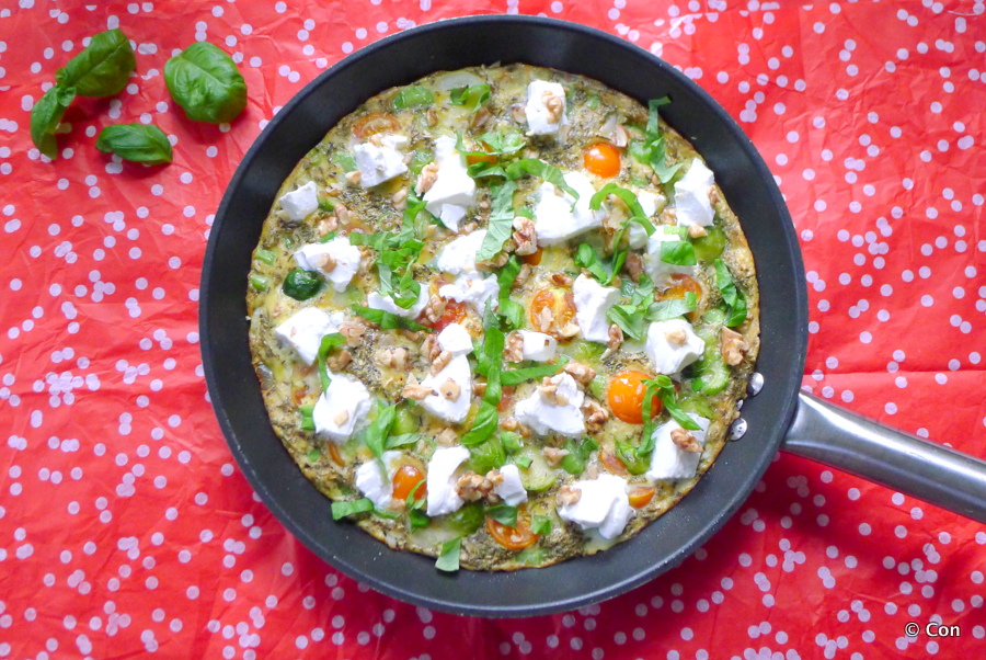 Frittata met spruitjes en geitenkaas