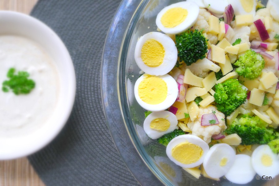 Amish salade bloemkool broccoli