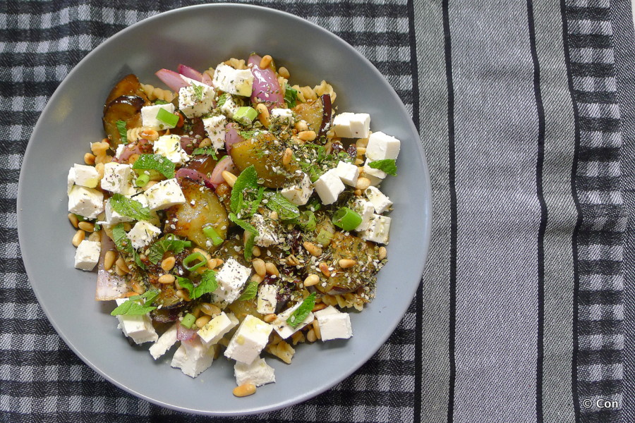 Oriëntaalse pasta met aubergine