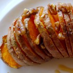 Hasselback zoete aardappel recept ~ minder koolhydraten, maximale smaak ~ www.con-serveert.nl