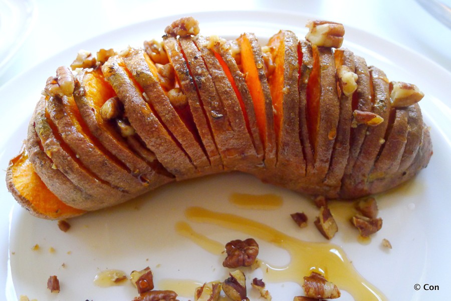 hasselback zoete aardappel