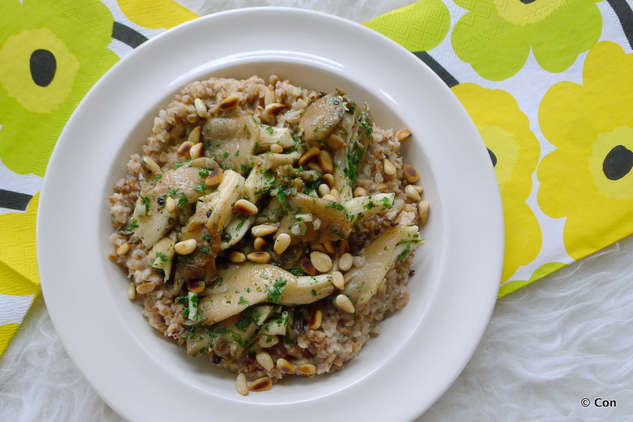 Boekweit risotto met oesterzwammen