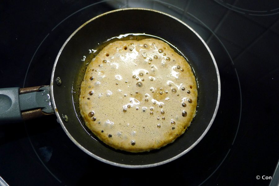 koffie pannenkoek in de pan