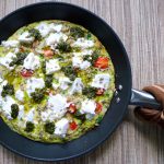 Frittata met doperwten en geitenkaas