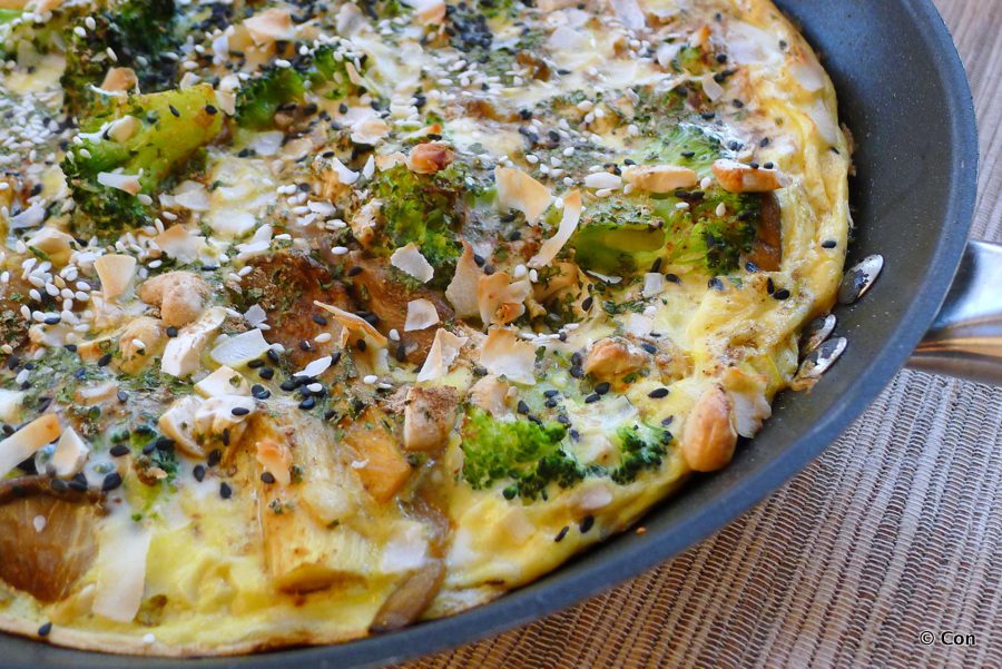 Frittata met oesterzwam en broccoli recept ~ minder koolhydraten, maximale smaak ~ www.con-serveert.nl