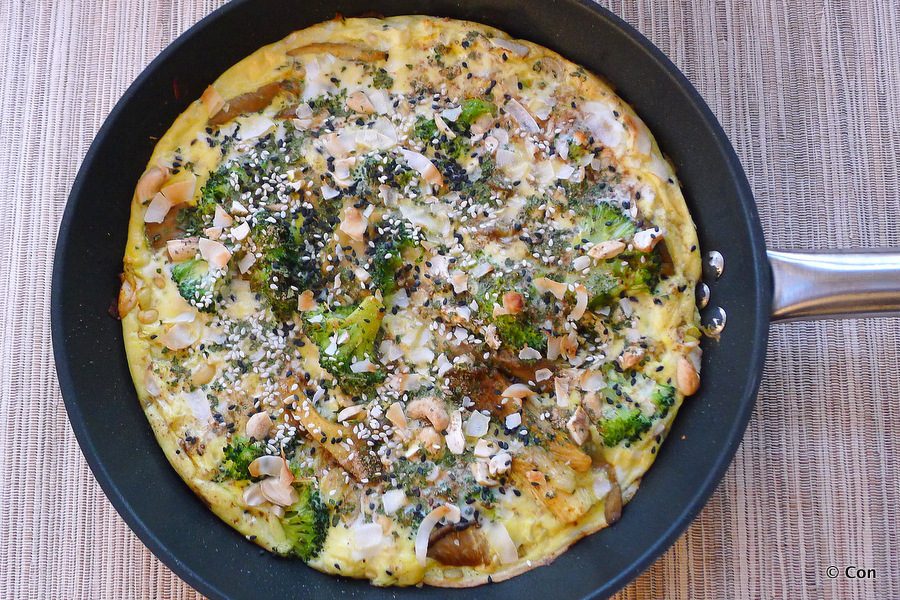 Frittata met oesterzwam en broccoli recept ~ minder koolhydraten, maximale smaak ~ www.con-serveert.nl