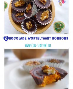 Chocolade worteltaart bonbons: logisch toch! Want als een carrot cake kan, dan past wortel ook in bonbons ... koolhydraatarm natuurlijk ~ minder koolhydraten, maximale smaak ~ www.con-serveert.nl