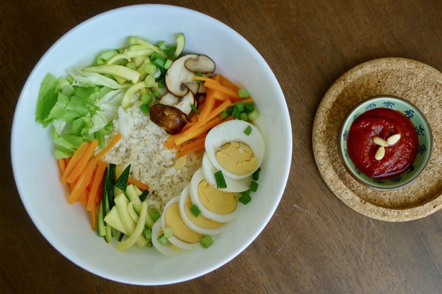 Bibimbap, vegetarisch recept ~ minder koolhydraten, maximale smaak ~ www.con-serveert.nl