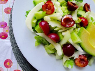 Romaine salade met koolrabi en kersen recept ~ minder koolhydraten, maximale smaak ~ www.con-serveert.nl
