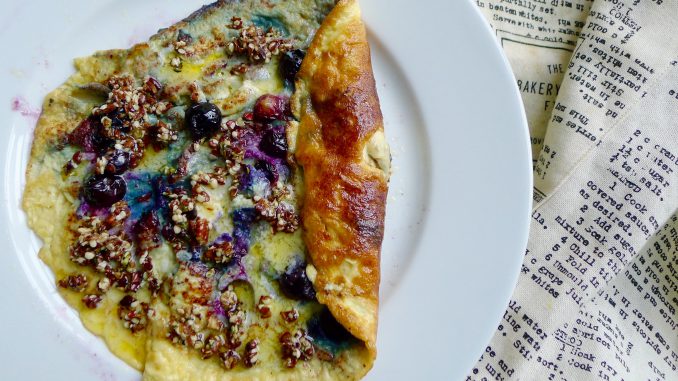 Zoete omelet met bosbessen recept ~ minder koolhydraten, maximale smaak ~ www.con-serveert.nl Zoete omelet met bosbessen recept ~ minder koolhydraten, maximale smaak ~ www.con-serveert.nl
