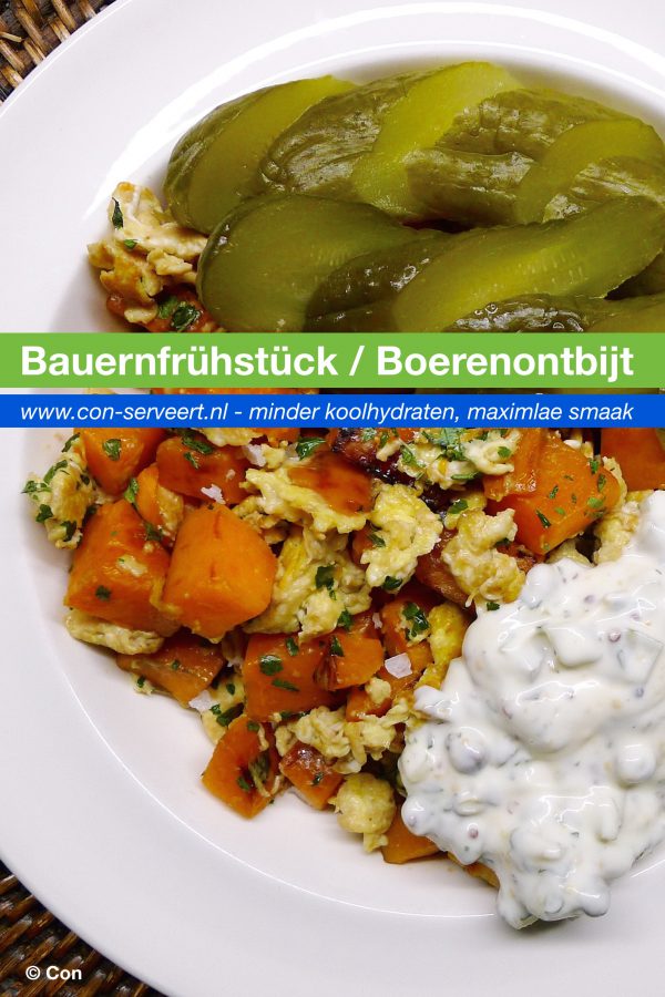 Bauernfrühstück (Duits boerenontbijt) recept ~ minder koolhydraten, maximale smaak ~ www.con-serveert.nl