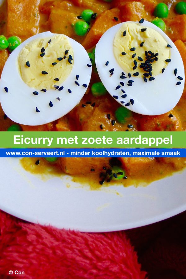 Eicurry met zoete aardappel recept ~ minder koolhydraten, maximale smaak ~ www.con-serveert.nl