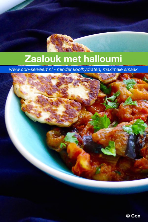 Zaalouk met halloumi recept ~ minder koolhydraten, maximale smaak ~ www.con-serveert.nl