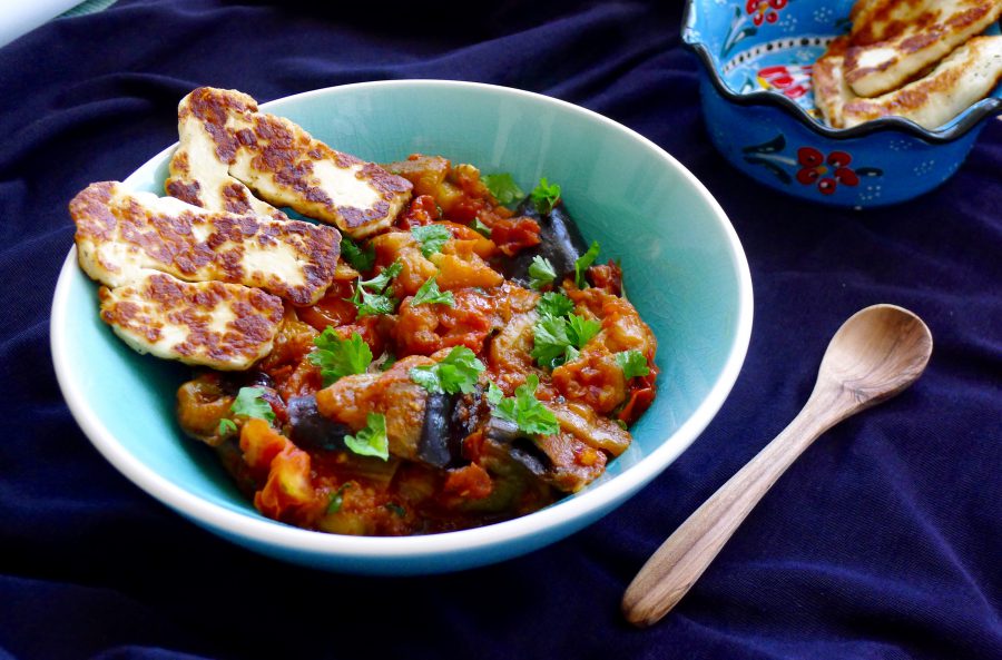 Zaalouk met halloumi-toast