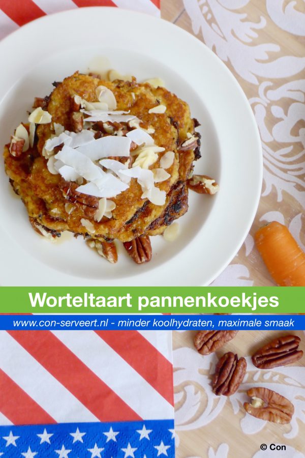 Worteltaart pannenkoekjes recept ~ minder koolhydraten, maximale smaak ~ www.con-serveert.nl