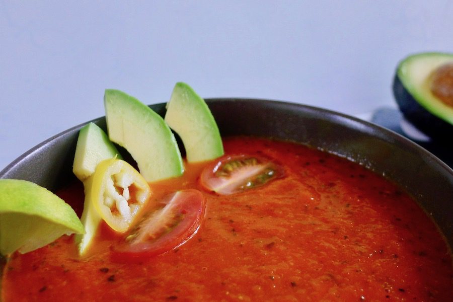 Mexicaanse tomatensoep recept ~ minder koolhydraten, maximale smaak ~ www.con-serveert.nl