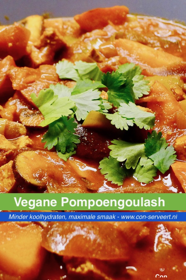 Pompoengoulash, vegan en koolhydraatarm recept ~ minder koolhydraten, maximale smaak ~ www.con-serveert.nl