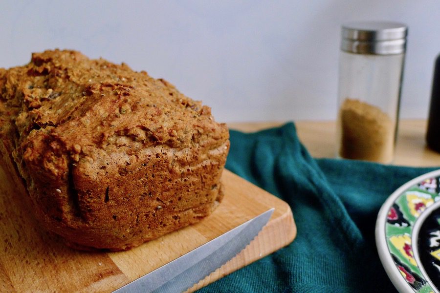 Speculaas bananenbrood, vegan en koolhydraatbeperkt recept ~ minder koolhydraten, maximale smaak ~ www.con-serveert.nl