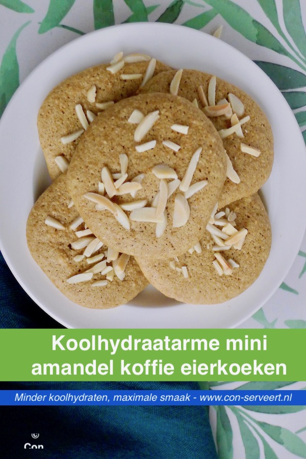 Mini amandel koffie eierkoeken, koolhydraatarm recept - vegetarisch koolhydraatarm genieten begint bij www.con-serveert.nl