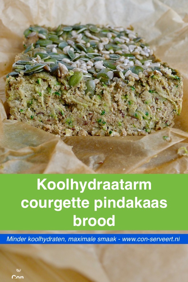 Koolhydraatarm courgette pindakaasbrood recept - vegetarisch koolhydraatarm genieten begint bij www.con-serveert.nl