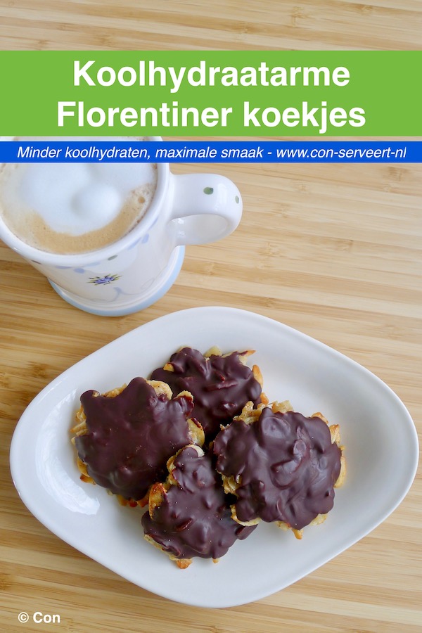 Koolhydraatarme Florentiner koekjes recept - vegetarisch koolhydraatarm genieten begint bij www.con-serveert.nl