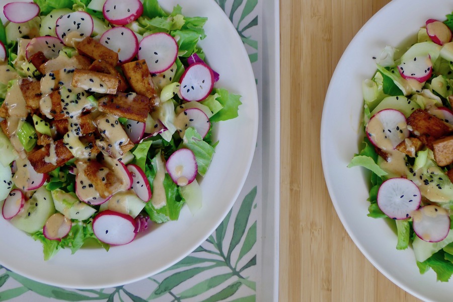 Limoen tofu salade met komkommer en radijs recept - minder koolhydraten, maximale smaak - www.con-serveert.nl