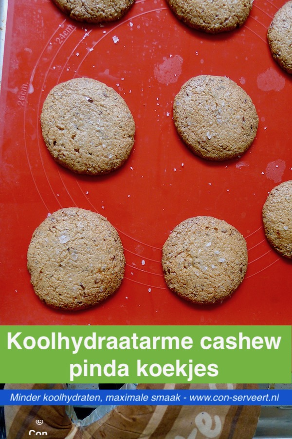 Cashew pinda koekjes met zeezout, koolhydraatarm recept ~ minder koolhydraten, maximale smaak ~ www.con-serveert.nl