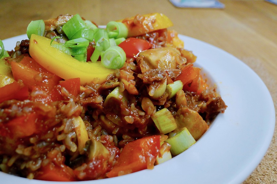 Jackfruit pilav met konjac rijst