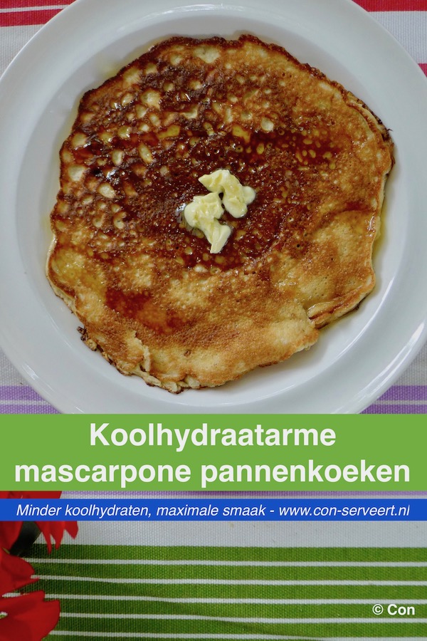 Koolhydraatarme mascarpone pannenkoeken recept ~ minder koolhydraten, maximale smaak ~ www.con-serveert.nl