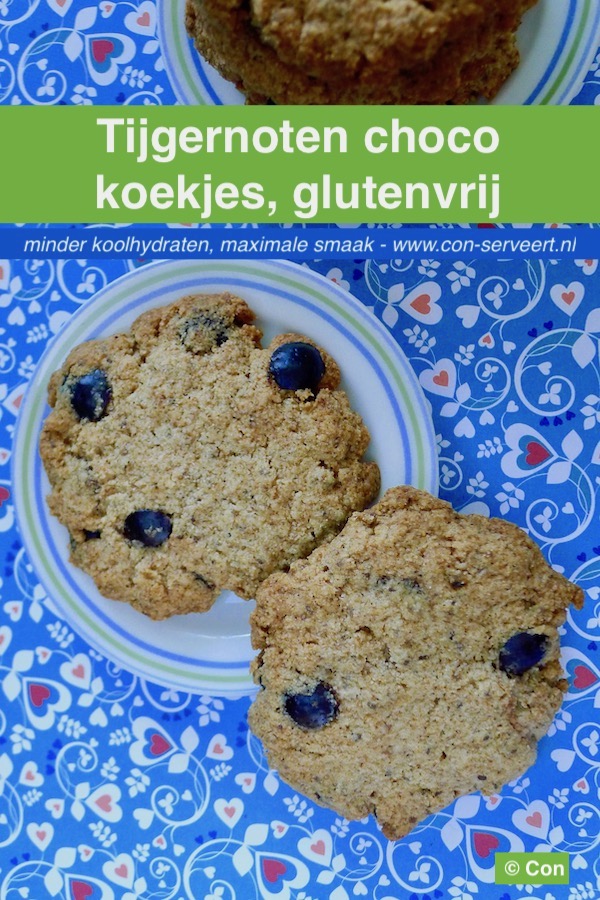 Tijgernoten chocolade koekjes recept ~ minder koolhydraten, maximale smaak ~ www.con-serveert.nl