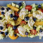 Perzik tomaten salade met burrata recept, koolhydraatarm ~ minder koolhydraten, maximale smaak ~ www.con-serveert.nl