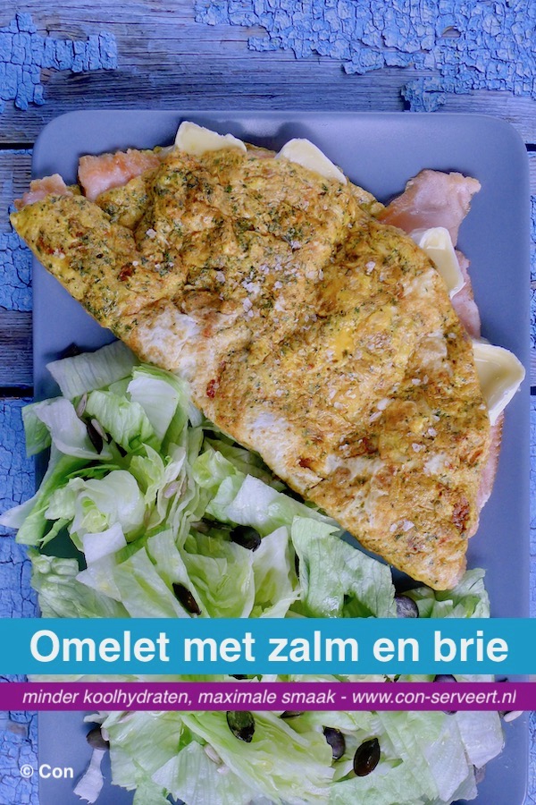 Omelet met zalm en brie recept ~ minder koolhydraten, maximale smaak ~ www.con-serveert.nl