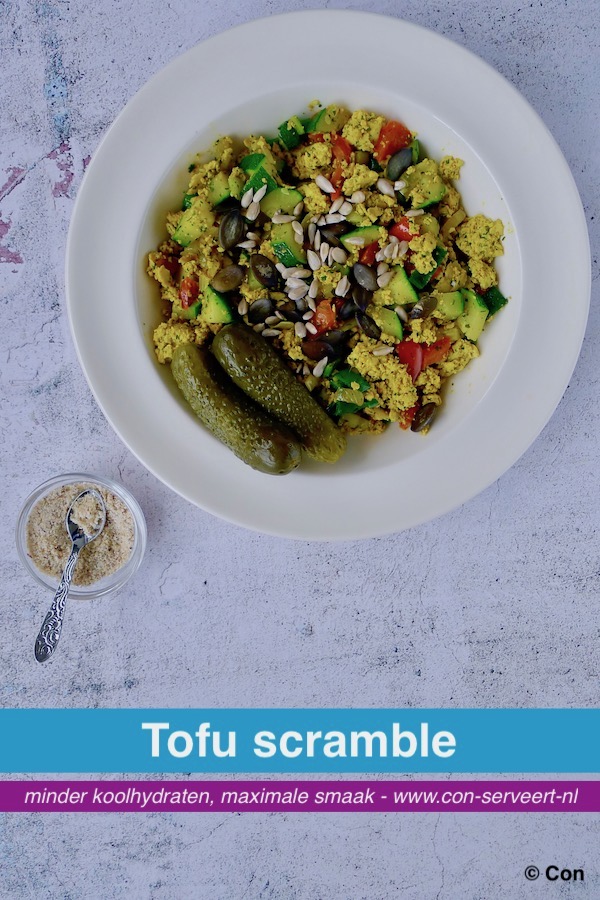 Tofu scramble, koolhydraatarm recept ~ minder koolhydraten, maximale smaak ~ www.con-serveert.nl