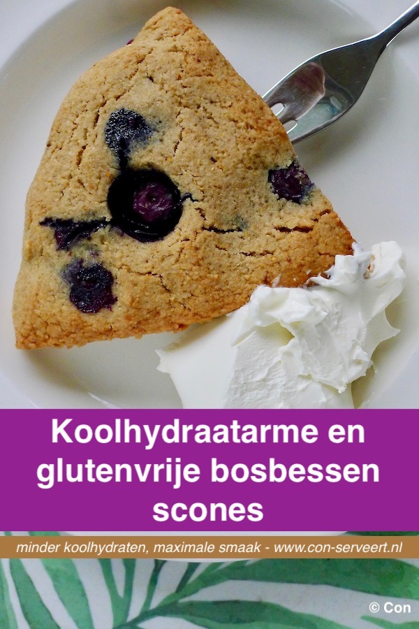 Bosbessen scones, koolhydraatarm en glutenvrij recept ~ minder koolhydraten, maximale smaak ~ www.con-serveert.nl