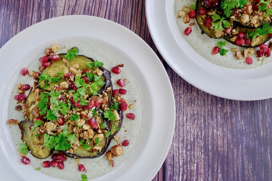 Geroosterde aubergine op henneproom recept ~ minder koolhydraten, maximale smaak ~ www.con-serveert.nl