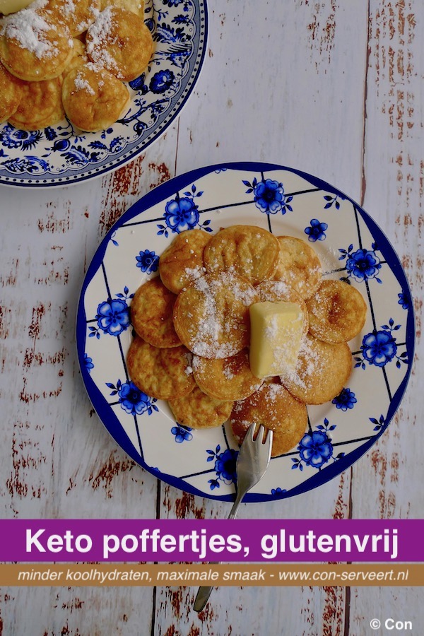 Keto poffertjes, glutenvrij recept ~ minder koolhydraten, maximale smaak ~ www.con-serveert.nl