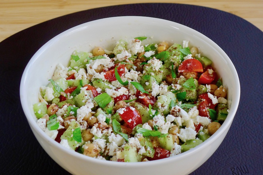 Kikkererwten salade met feta recept ~ minder koolhydraten, maximale smaak ~ www.con-serveert.nl