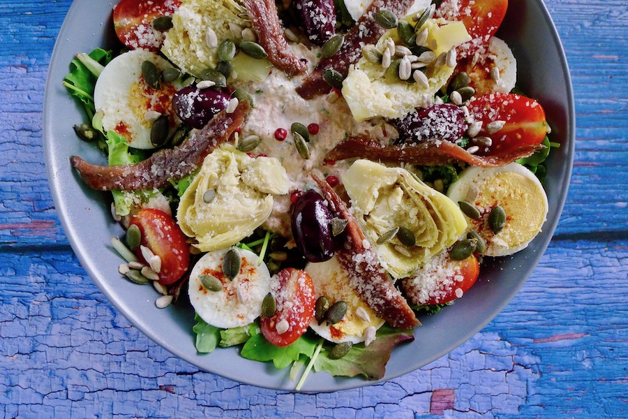 Salade Nicoise met tonijn en artisjok