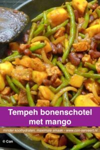 Tempeh bonenschotel met mango recept ~ minder koolhydraten, maximale smaak ~ www.con-serveert.nl