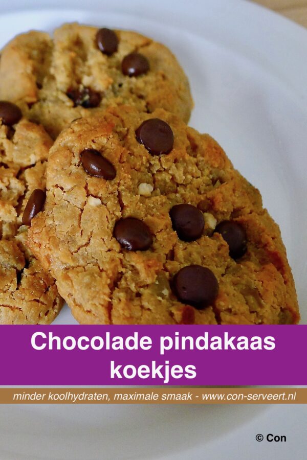 Chocolade pindakaas koekjes recept ~ minder koolhydraten, maximale smaak ~ www.con-serveert.nl