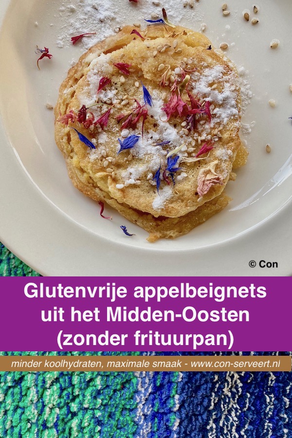 Glutenvrije appelbeignets uit het Midden-Oosten (zonder frituurpan) recept ~ minder koolhydraten, maximale smaak ~ www.con-serveert.nl