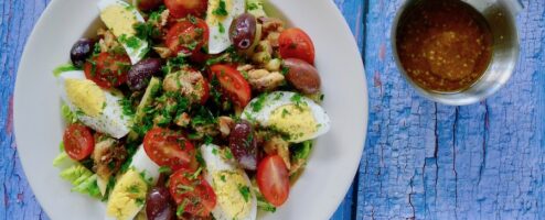 Salade Nicoise met sardientjes en boterboontjes