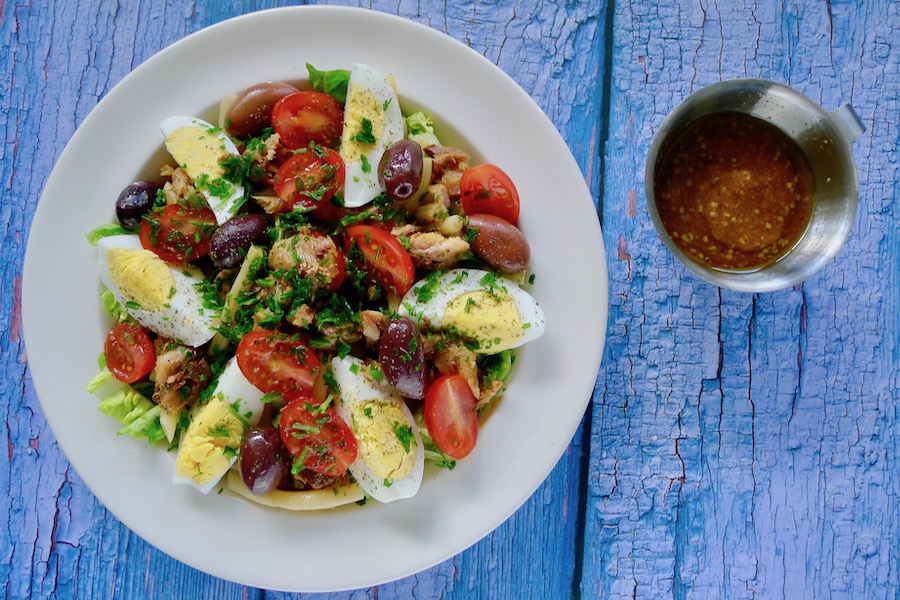 Salade Nicoise met sardientjes en boterboontjes