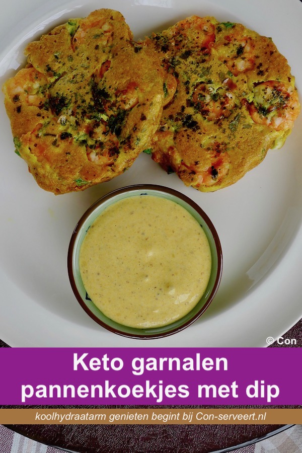 Keto garnalenpannenkoekjes met dip recept - koolhydraatarm genieten begint bij con-serveert.nl