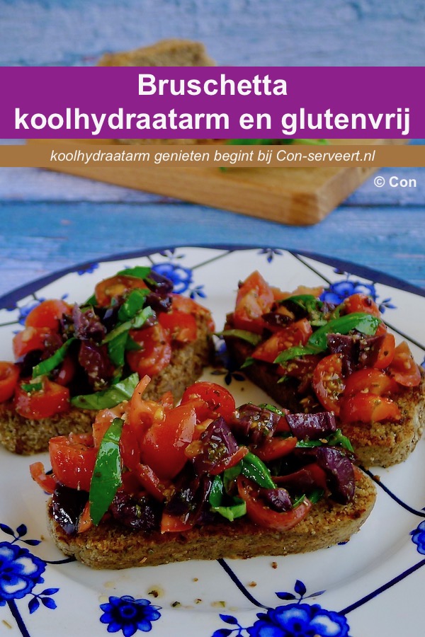 Koolhydraatarme bruschetta recept - koolhydraatarm genieten begint bij con-serveert.nl