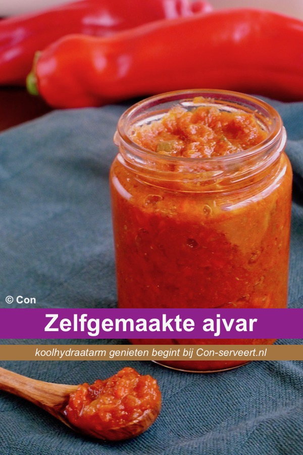 Zelfgemaakte ajvar, koolhydraatarm recept - koolhydraatarm genieten begint bij con-serveert.nl