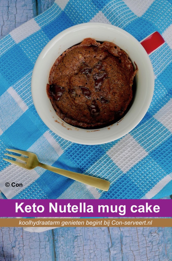 Nutella mug cake, keto recept - koolhydraatarm genieten begint bij con-serveert.nl